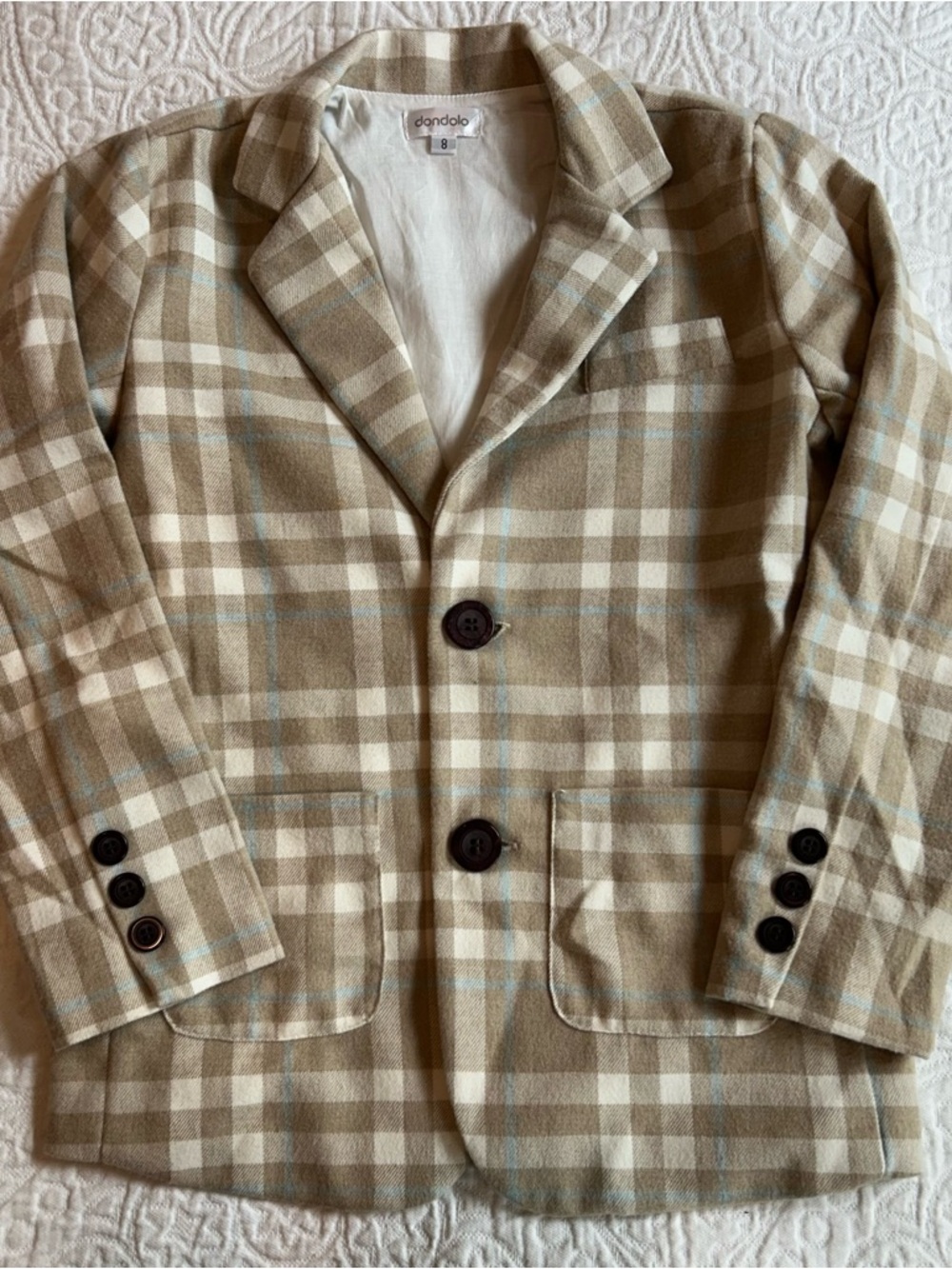 NWOT Dondolo Beige Plaid Blazer